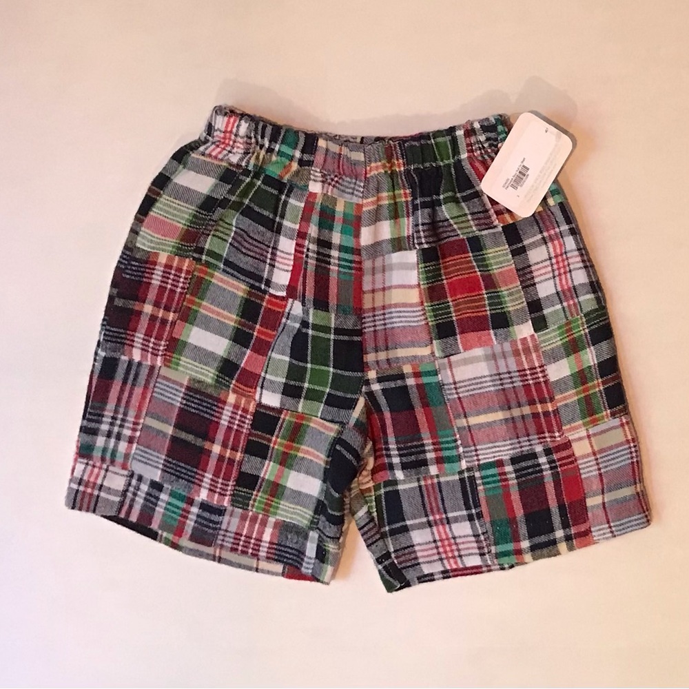 Betti Terrell NWT Size 3 Boys Plaid Patchwork Pull-On Shorts